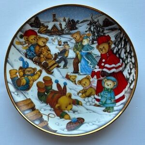 Lawson Teddy Bear Collector Plate Limited Edition Signed Numbered Holiday Gift